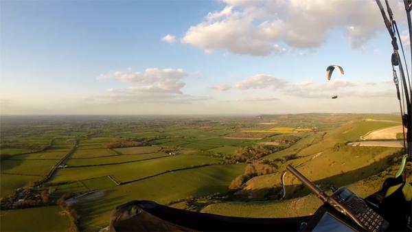 All around The South Downs hills with a Paraglider
