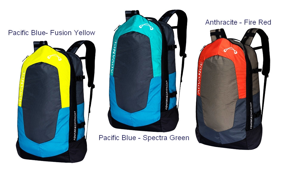 Advance DAYPACK 3 colours: Pacific Blue-Fusion Yellow, Pacific Blue-Spectra Green, Anthracite-Fire Red