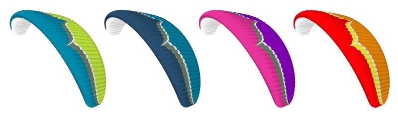 Standard colours (leading edge): Anthracite; Lilac; Blue; Red.